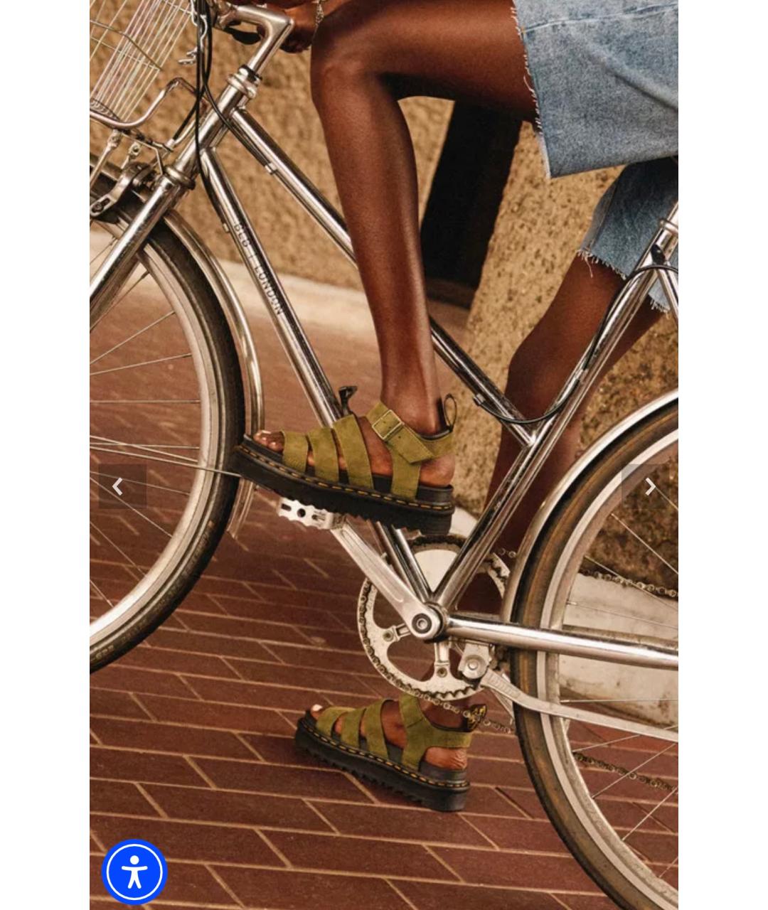 DR. MARTENS Зеленые нубуковые сандалии, фото 2