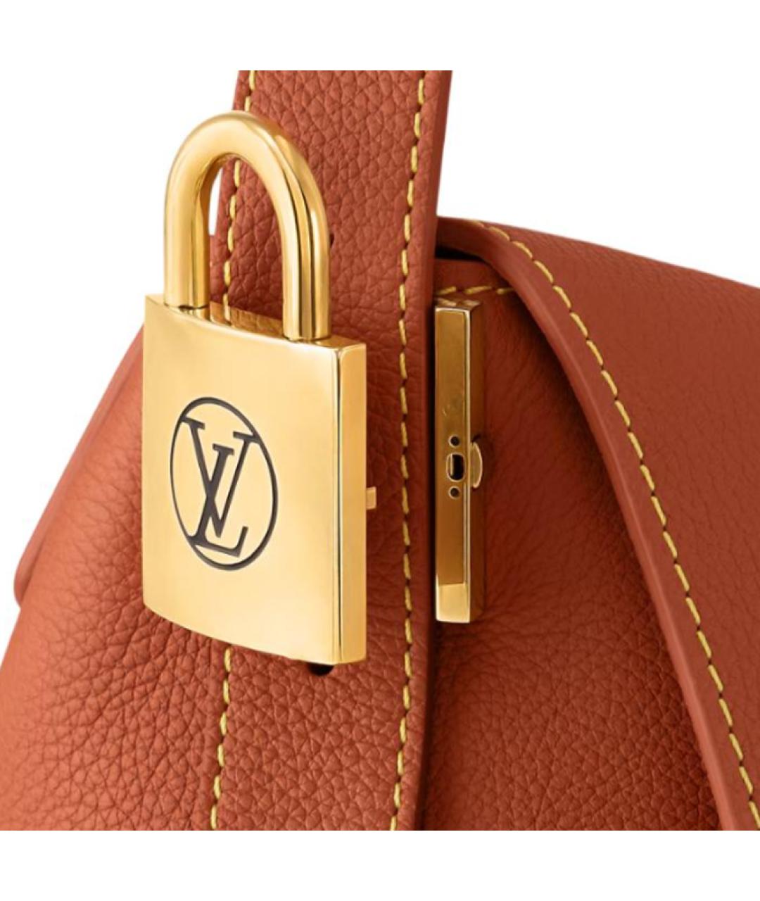 LOUIS VUITTON Коричневая кожаная сумка на плечо, фото 5