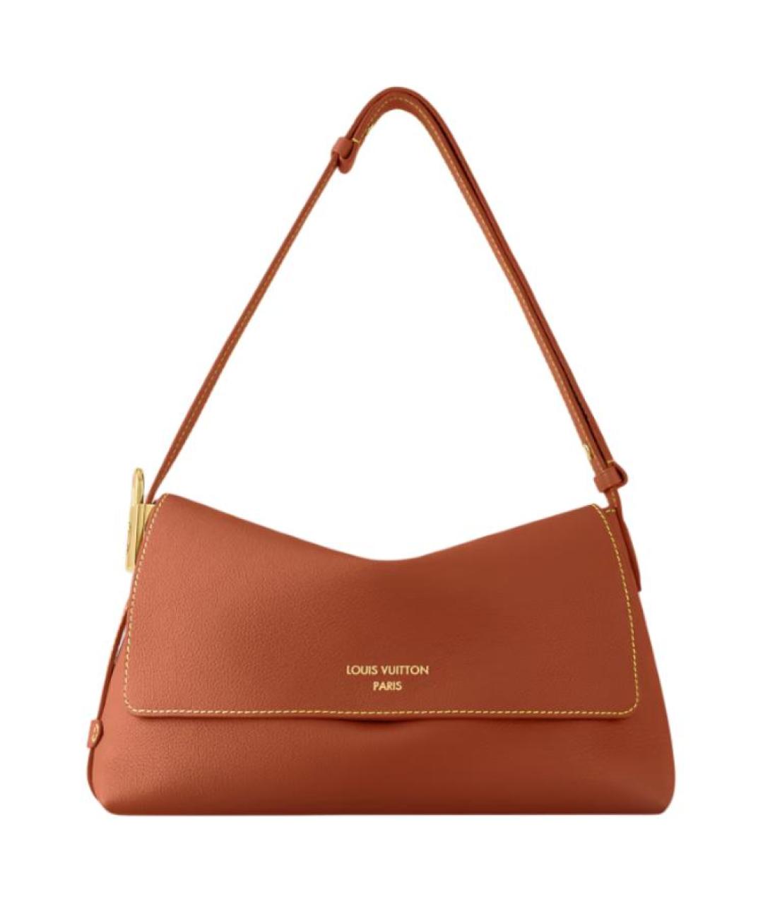 LOUIS VUITTON Коричневая кожаная сумка на плечо, фото 1