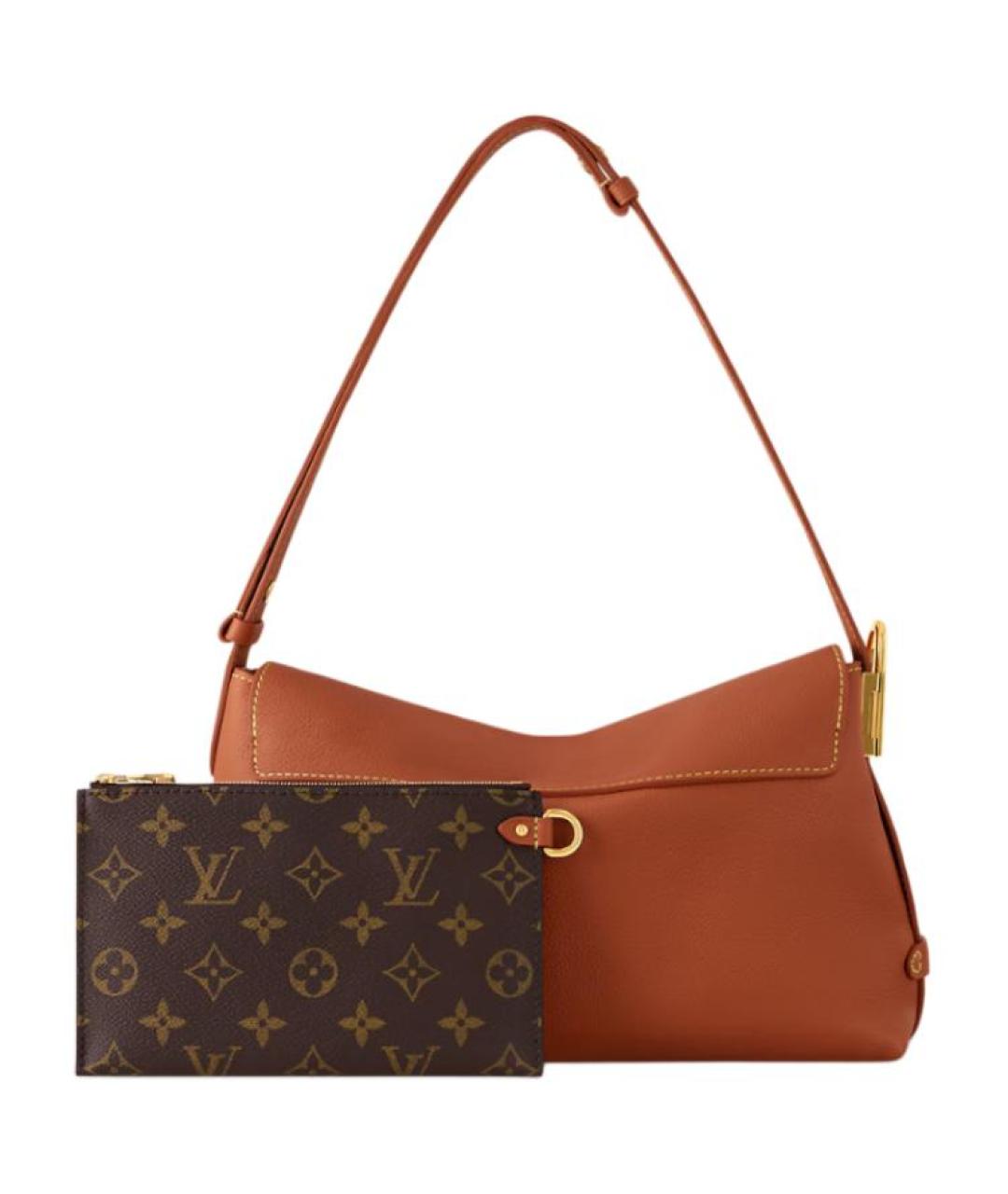 LOUIS VUITTON Коричневая кожаная сумка на плечо, фото 2