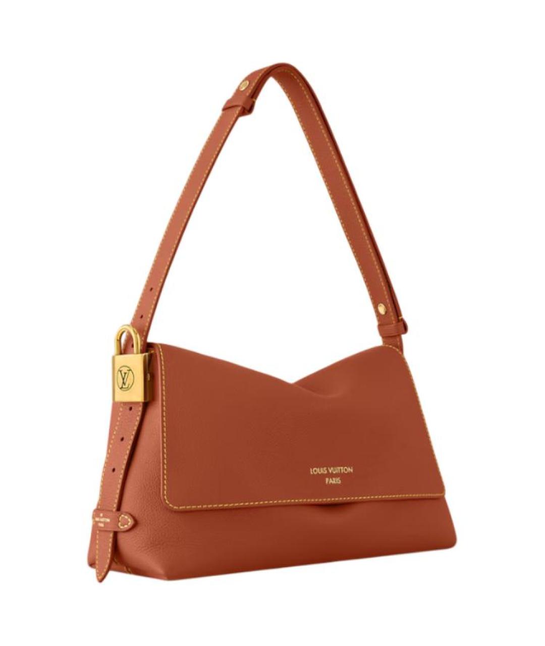 LOUIS VUITTON Коричневая кожаная сумка на плечо, фото 3