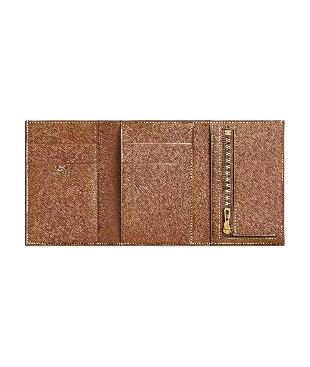 HERMES Коричневый кожаный кошелек, фото 2