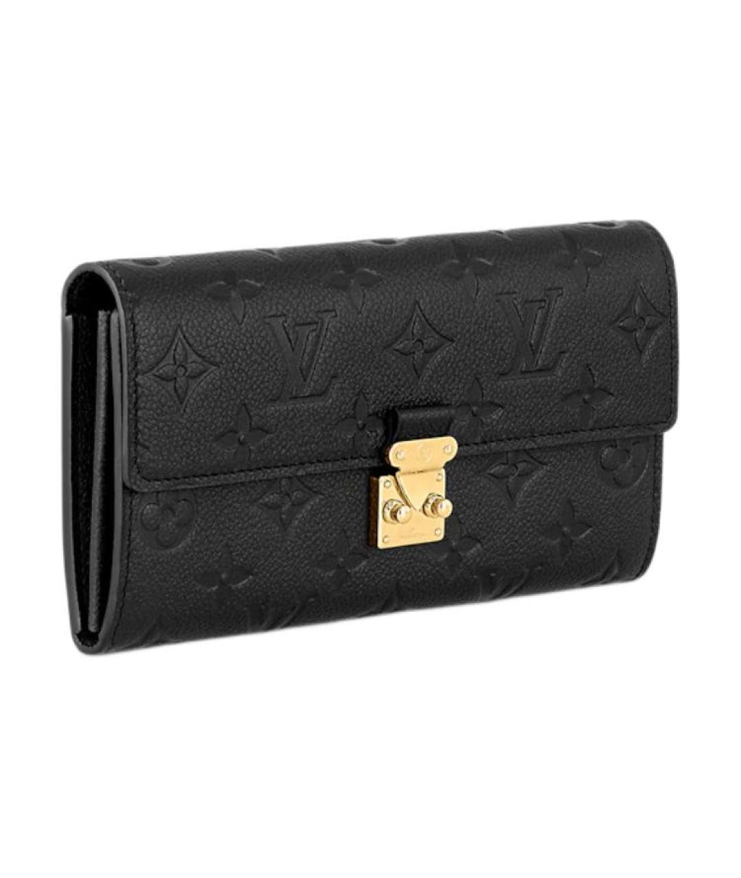 LOUIS VUITTON Черный кожаный кошелек, фото 2