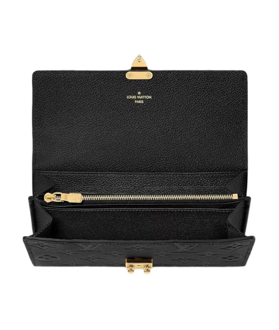 LOUIS VUITTON Черный кожаный кошелек, фото 4