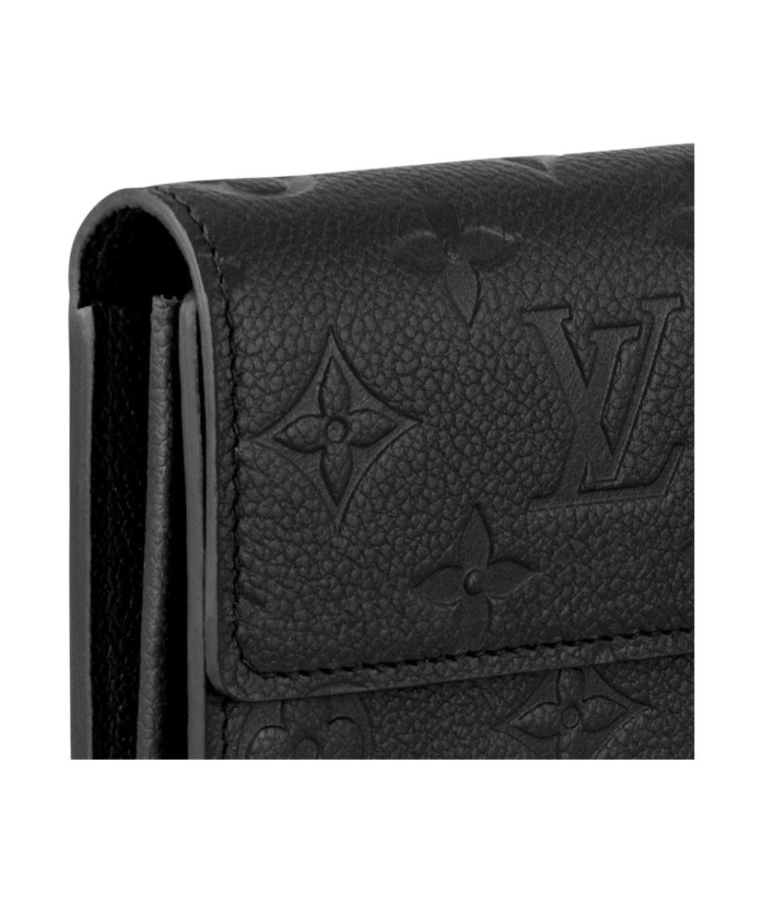 LOUIS VUITTON Черный кожаный кошелек, фото 5