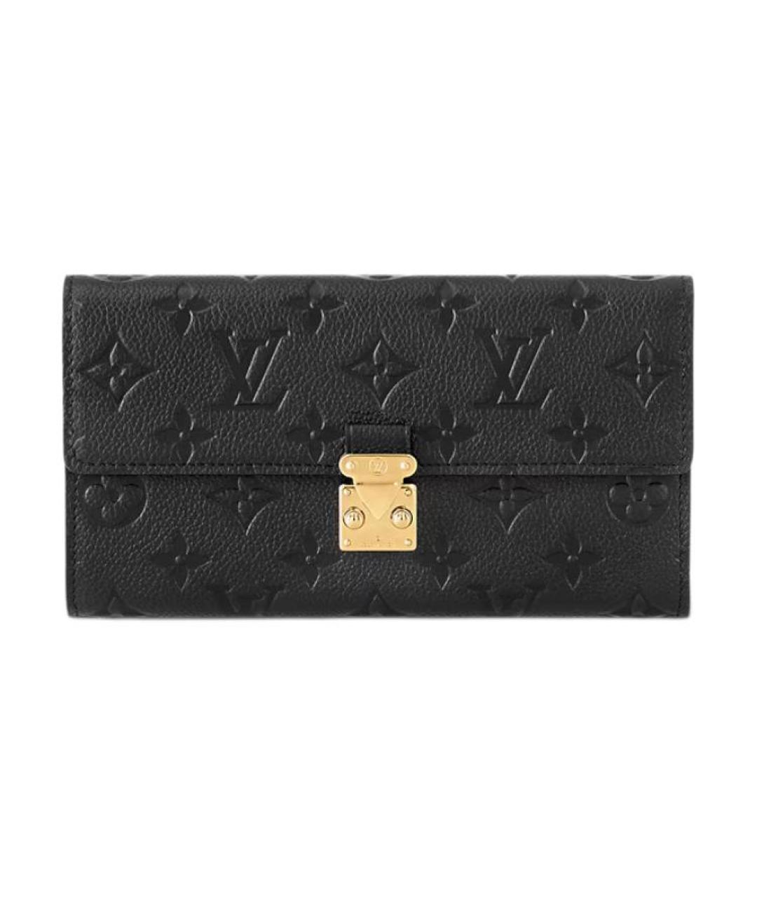 LOUIS VUITTON Черный кожаный кошелек, фото 1