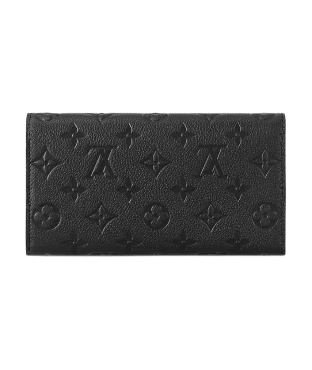 LOUIS VUITTON Черный кожаный кошелек, фото 3