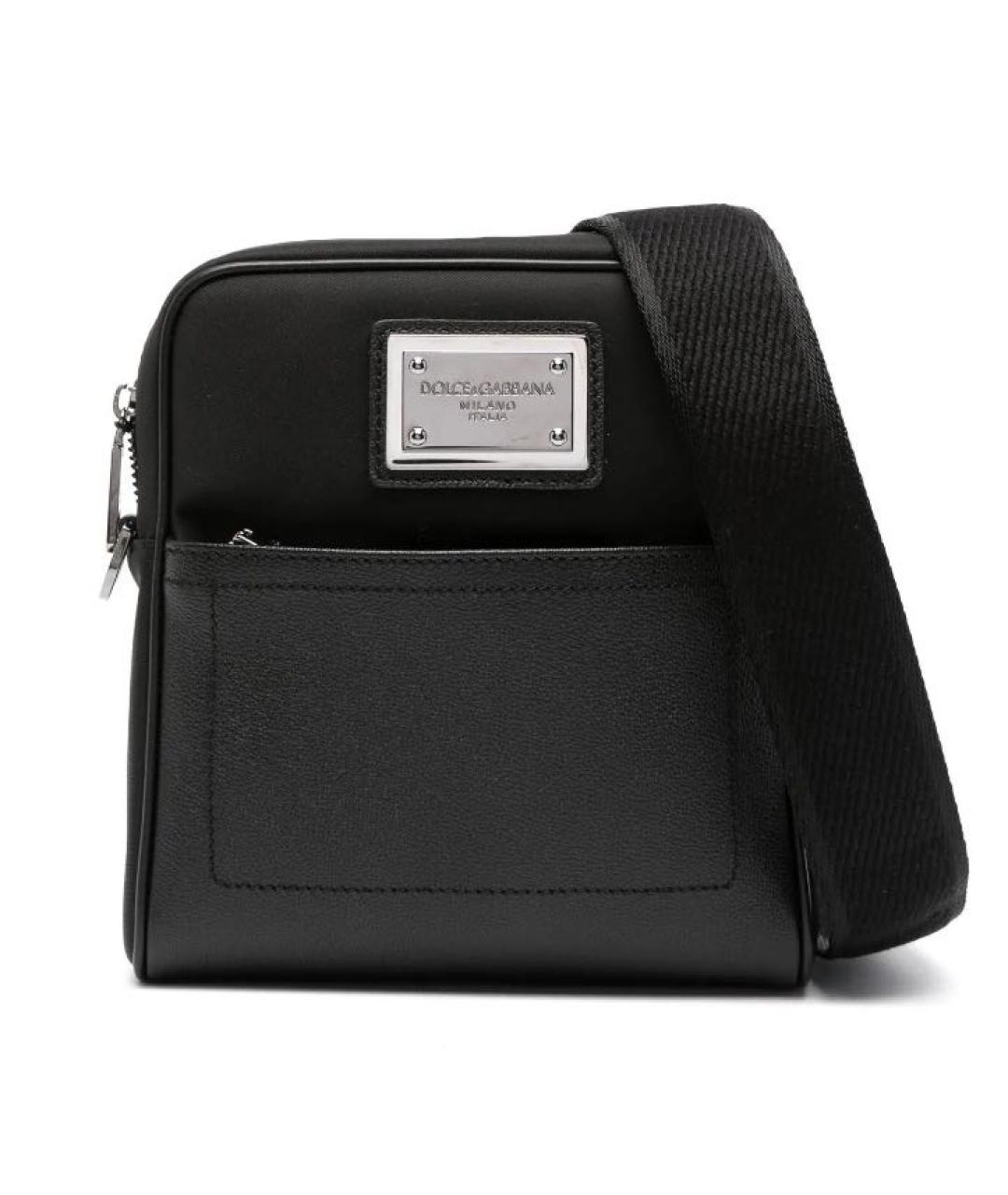 DOLCE&GABBANA Черная кожаная сумка на плечо, фото 1
