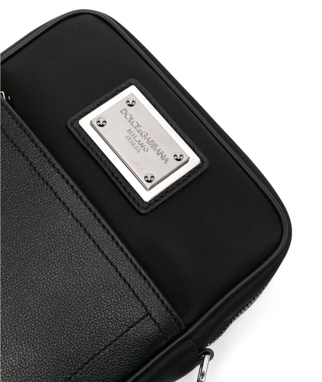 DOLCE&GABBANA Черная кожаная сумка на плечо, фото 5
