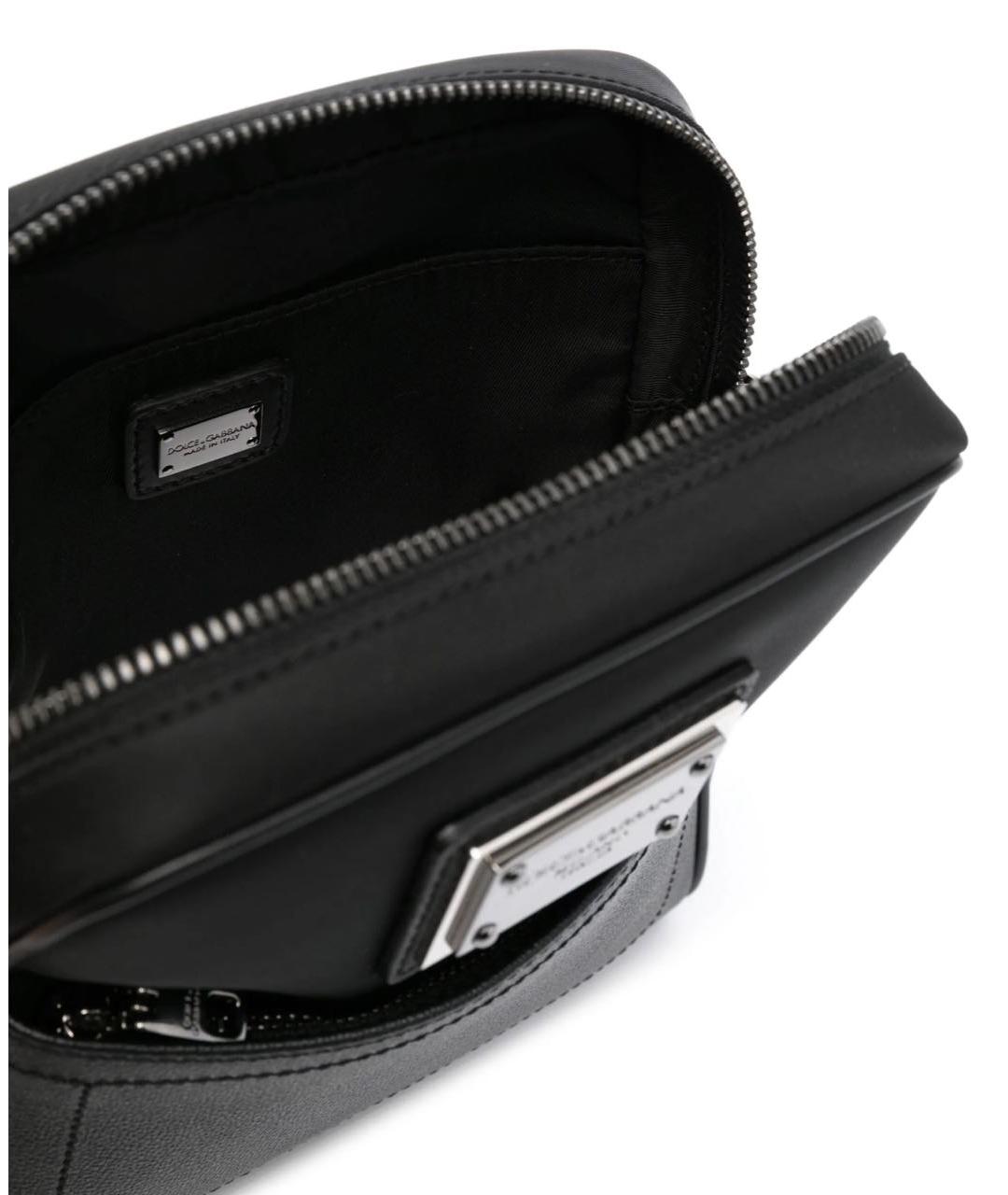 DOLCE&GABBANA Черная кожаная сумка на плечо, фото 6