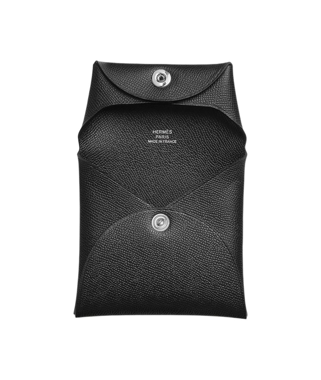 HERMES Черный кожаный кошелек, фото 2