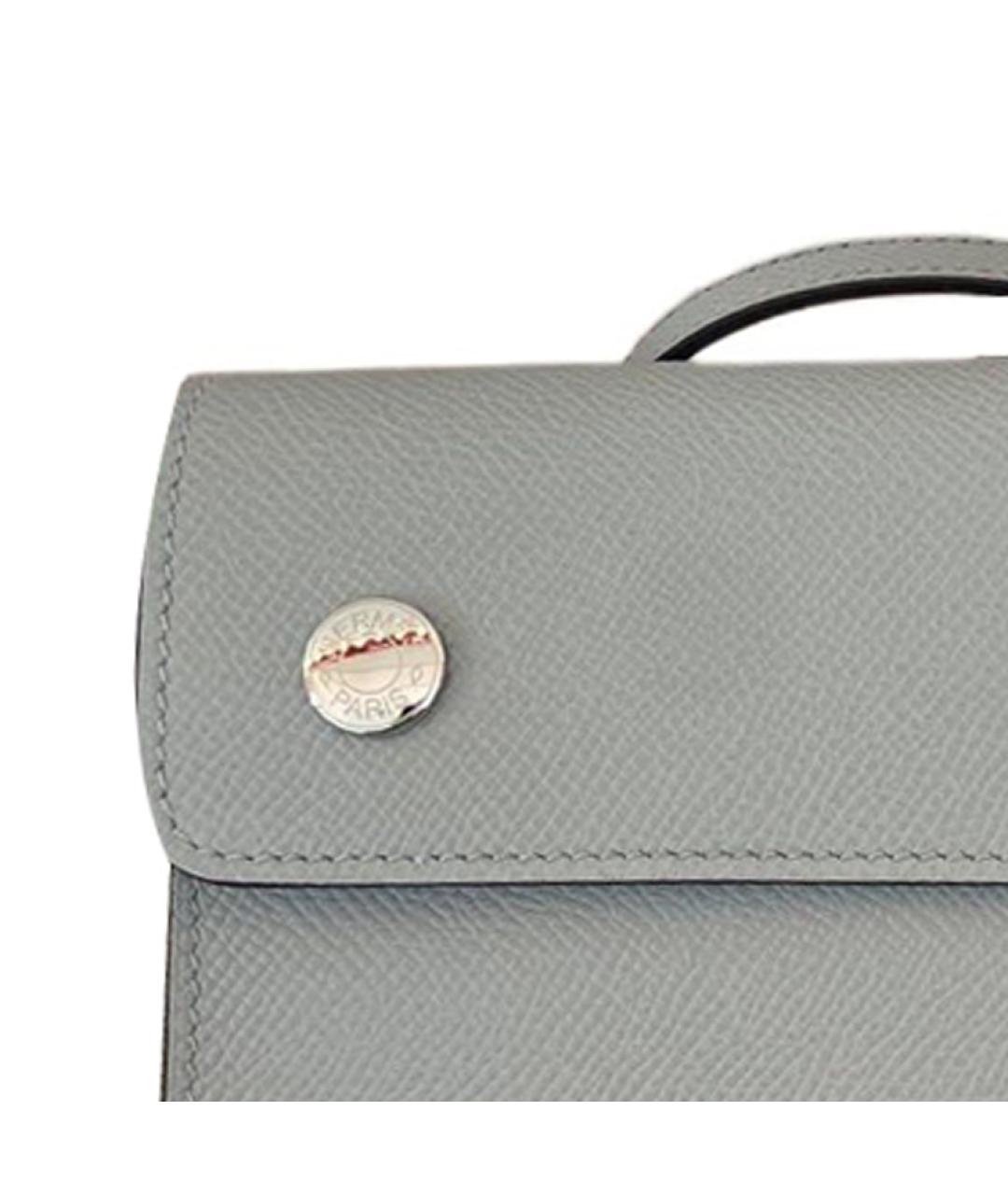 HERMES Серый кожаный кошелек, фото 3