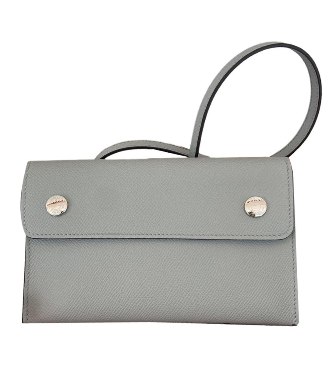 HERMES Серый кожаный кошелек, фото 1