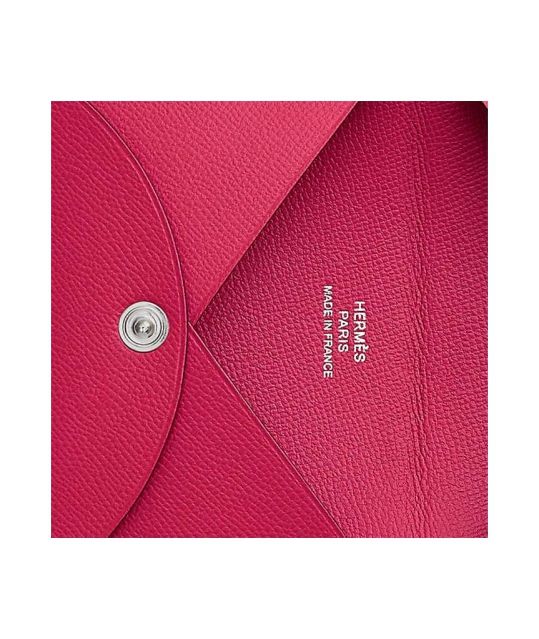 HERMES Розовый кожаный кардхолдер, фото 3