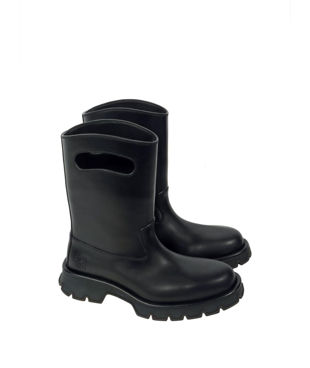 LOEWE Черные кожаные ботинки, фото 2