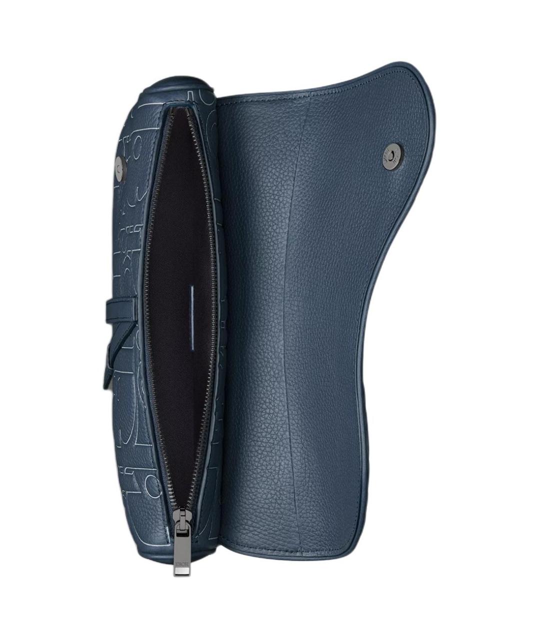 CHRISTIAN DIOR Синяя кожаная сумка через плечо, фото 4