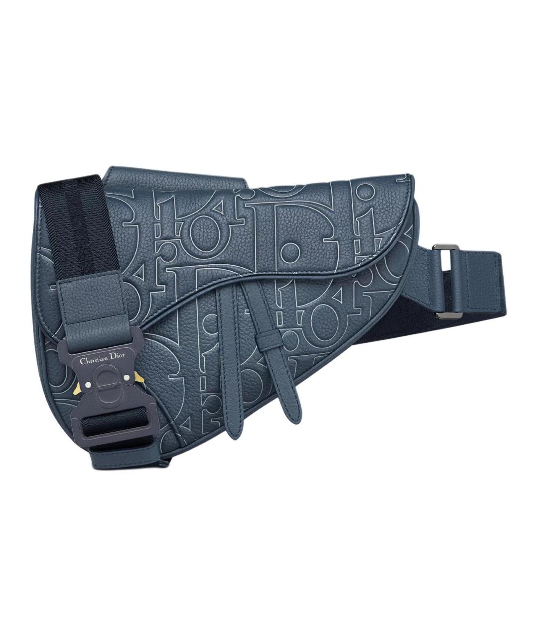 CHRISTIAN DIOR Синяя кожаная сумка через плечо, фото 1
