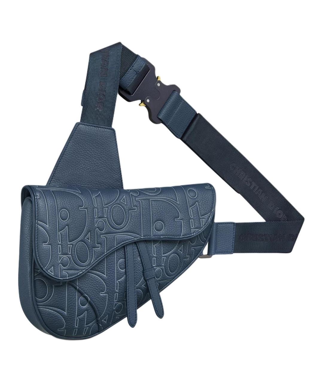 CHRISTIAN DIOR Синяя кожаная сумка через плечо, фото 2