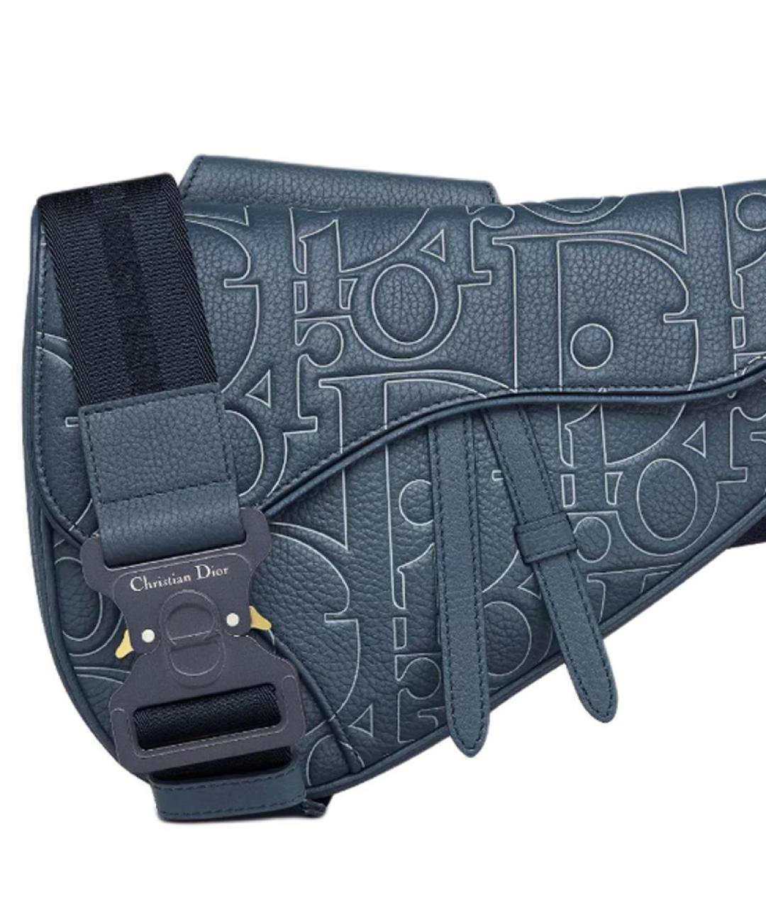 CHRISTIAN DIOR Синяя кожаная сумка через плечо, фото 5