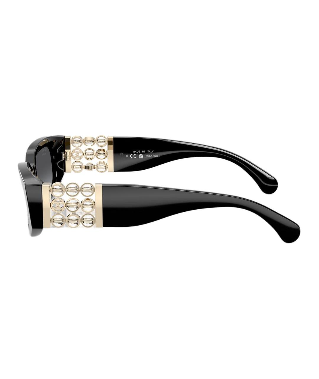 CHANEL Черные пластиковые солнцезащитные очки, фото 3