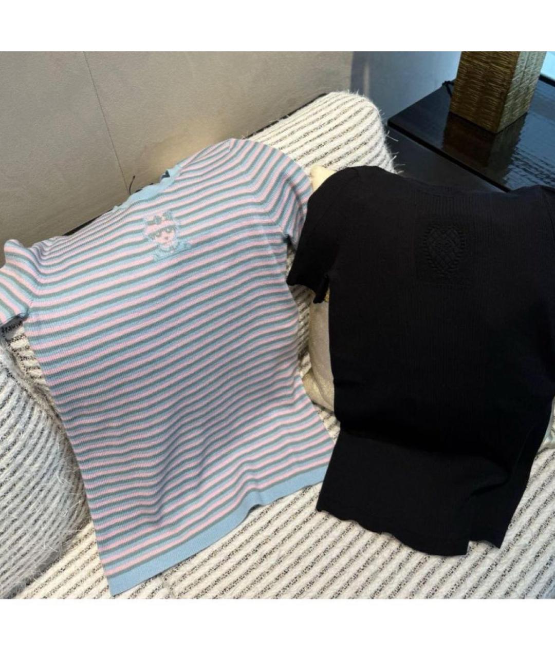 CHANEL Голубая кашемировая футболка, фото 4