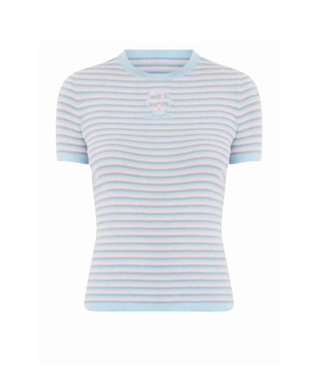 CHANEL Голубая кашемировая футболка, фото 1