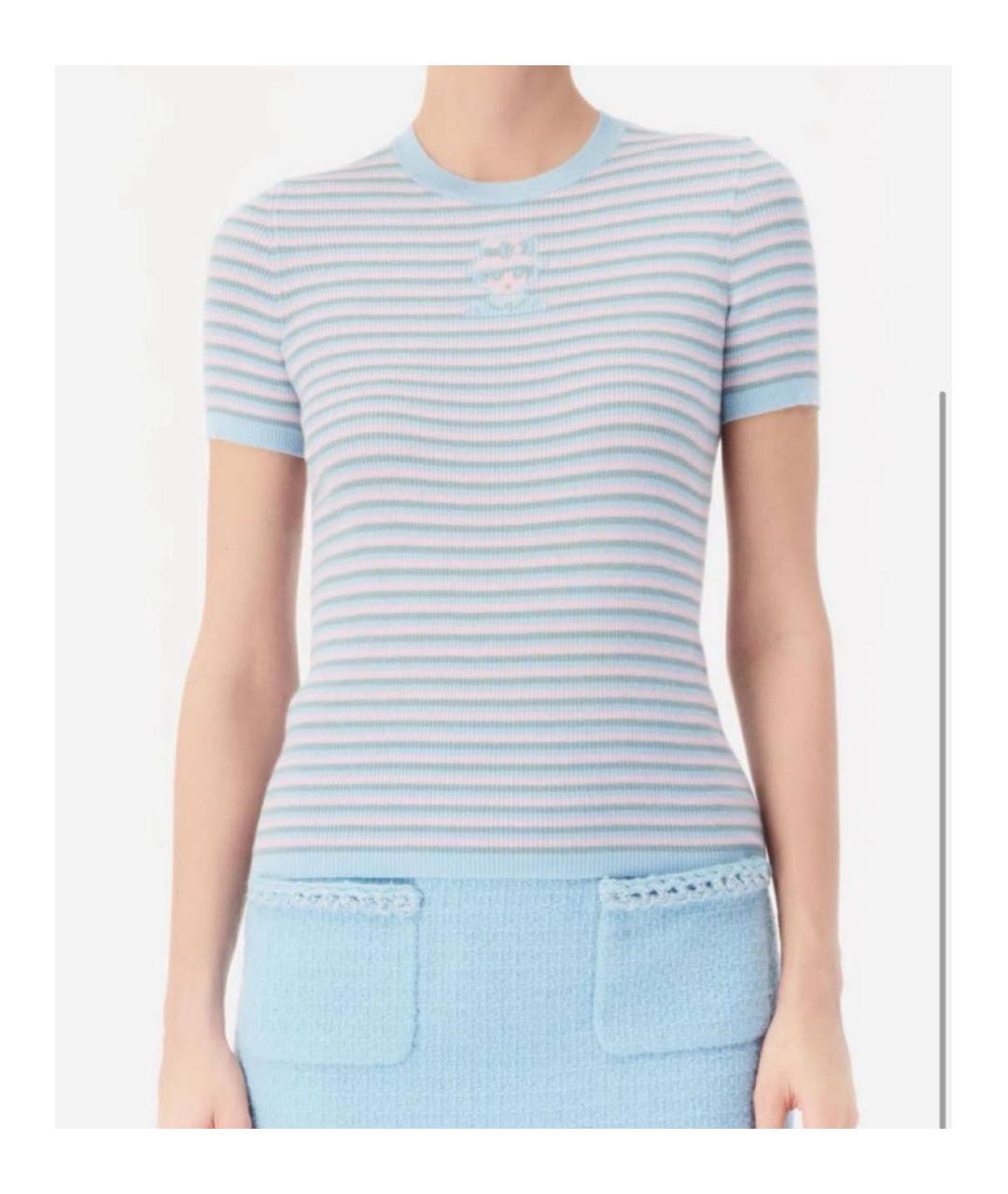 CHANEL Голубая кашемировая футболка, фото 2