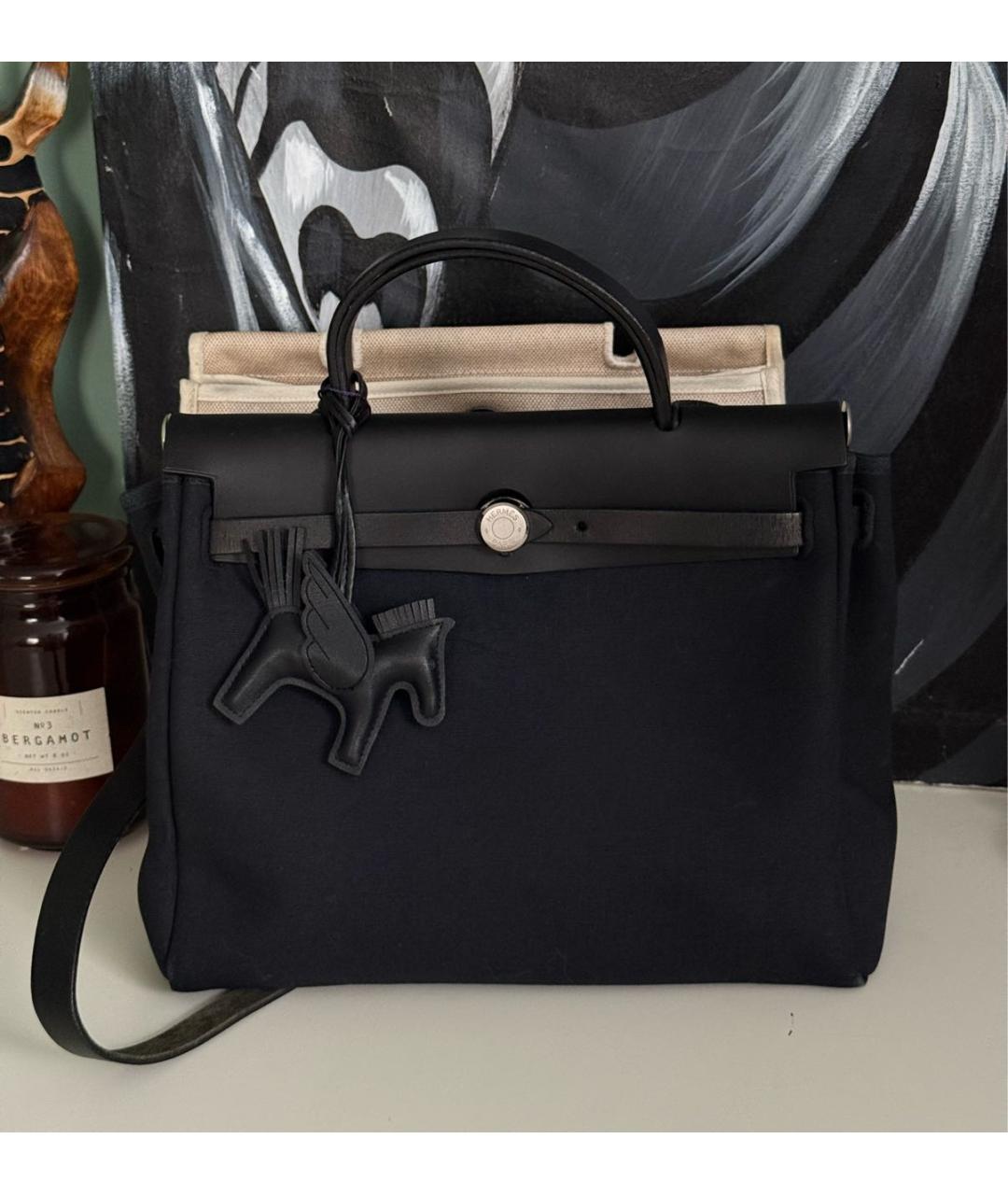 HERMES Черная кожаная сумка через плечо, фото 9