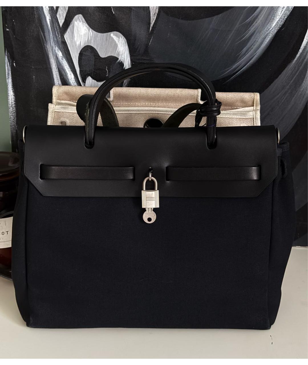 HERMES Черная кожаная сумка через плечо, фото 2