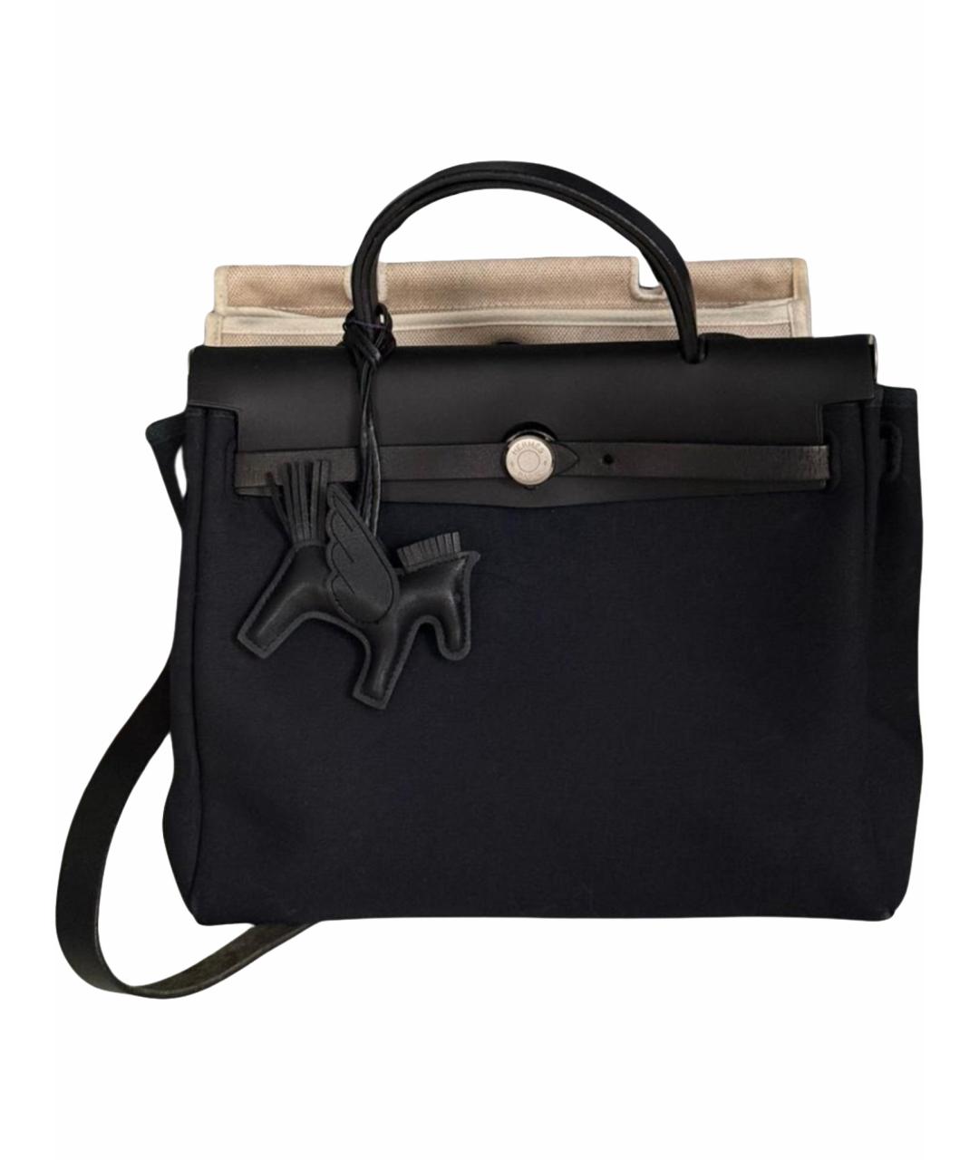 HERMES Черная кожаная сумка через плечо, фото 1