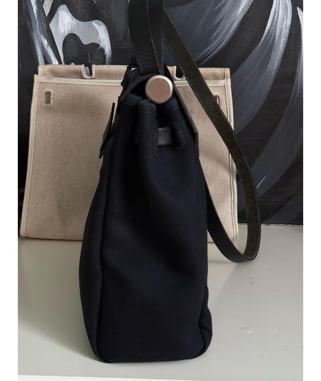 HERMES Черная кожаная сумка через плечо, фото 4