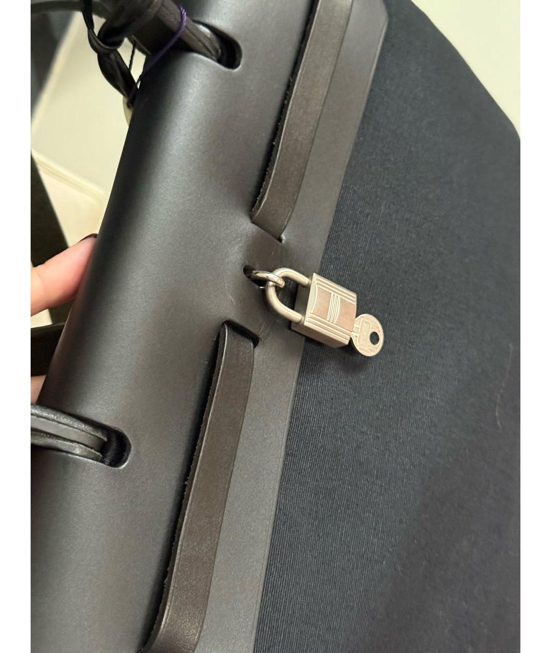 HERMES Черная кожаная сумка через плечо, фото 5