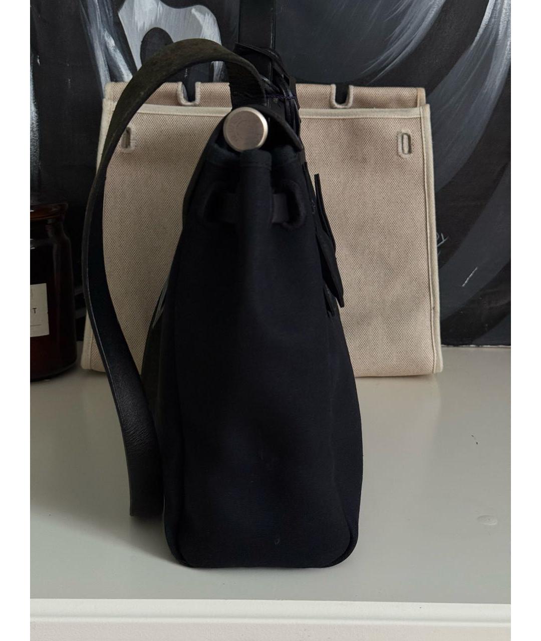 HERMES Черная кожаная сумка через плечо, фото 3