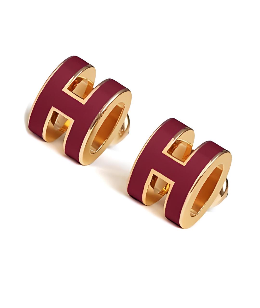 HERMES Золотые металлические серьги, фото 2