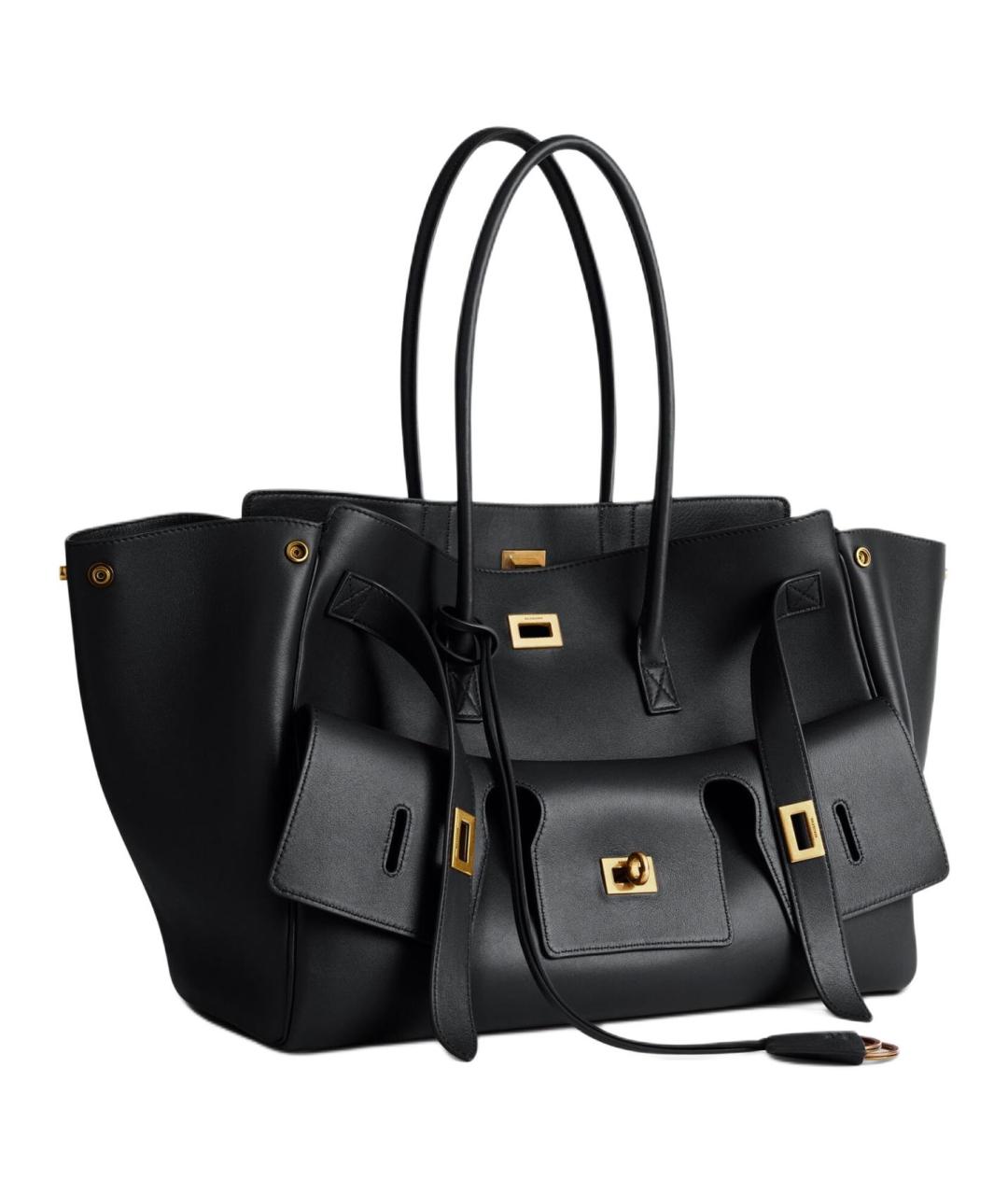 BALENCIAGA Черная кожаная сумка через плечо, фото 2