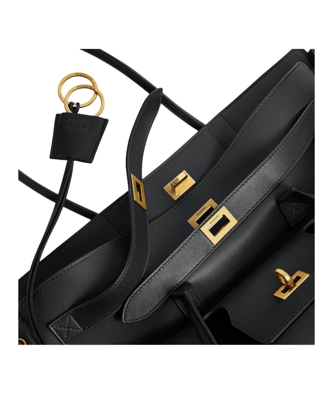 BALENCIAGA Черная кожаная сумка через плечо, фото 4