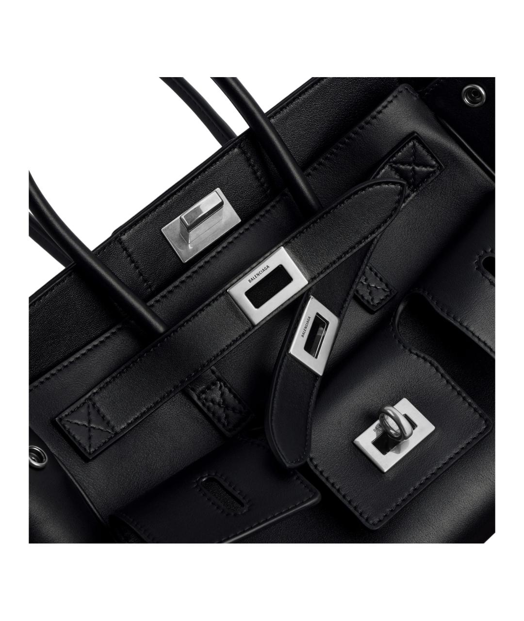 BALENCIAGA Черная кожаная сумка через плечо, фото 6