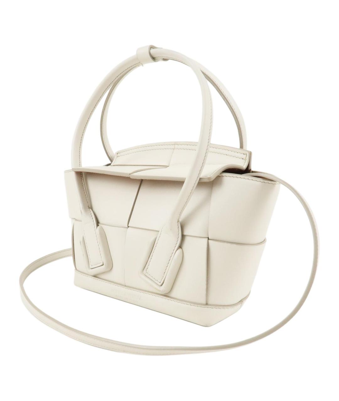 BOTTEGA VENETA Белая кожаная сумка через плечо, фото 2