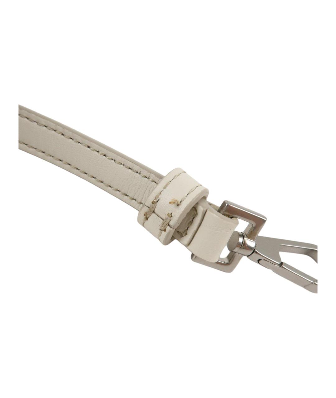 BOTTEGA VENETA Белая кожаная сумка через плечо, фото 9