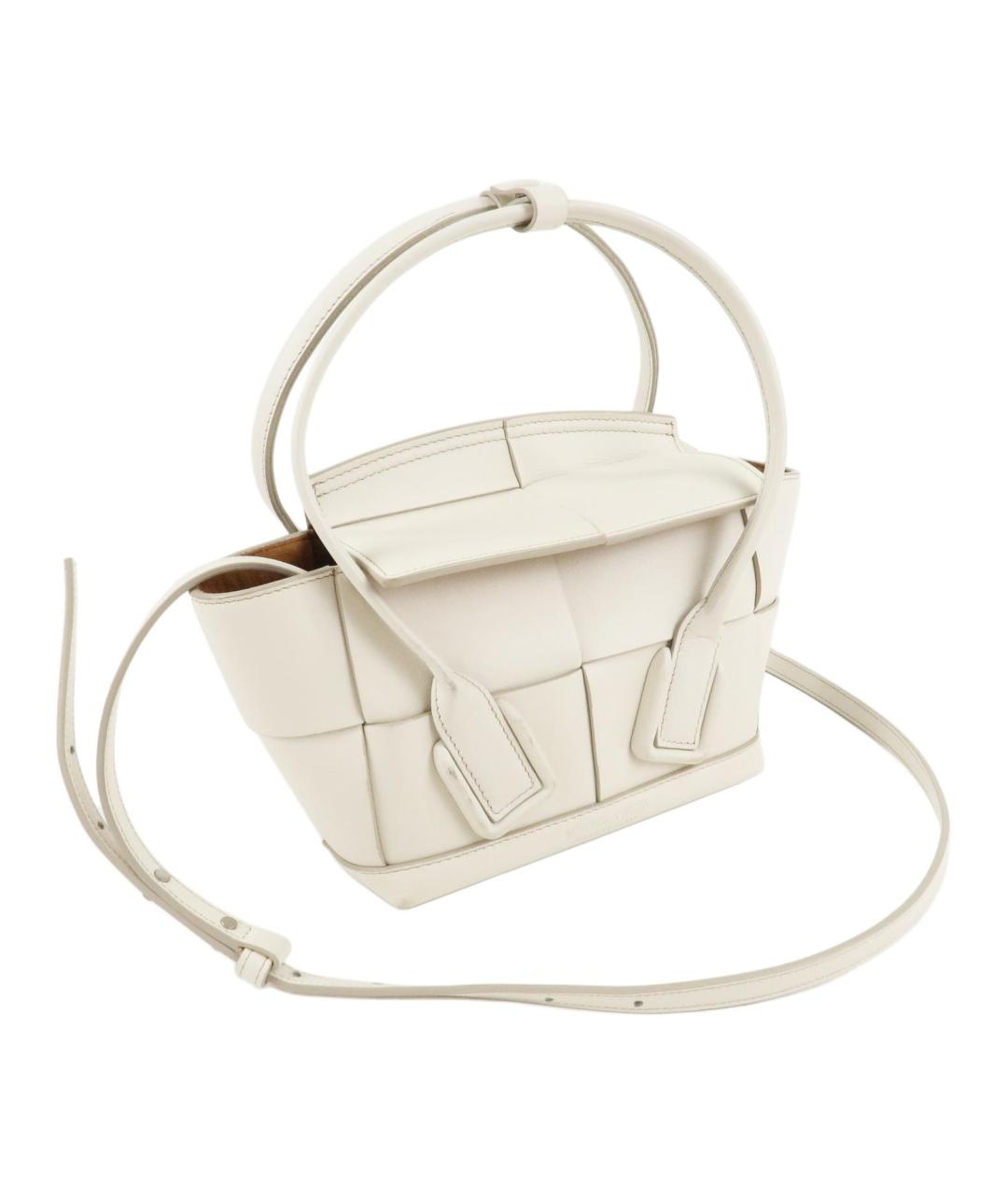 BOTTEGA VENETA Белая кожаная сумка через плечо, фото 3