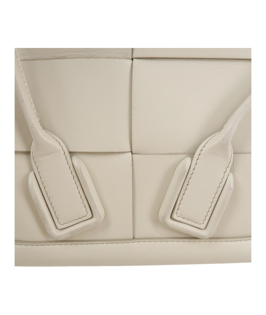 BOTTEGA VENETA Белая кожаная сумка через плечо, фото 7