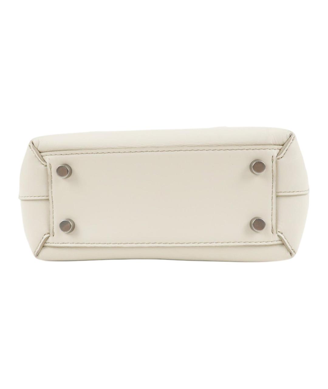 BOTTEGA VENETA Белая кожаная сумка через плечо, фото 5