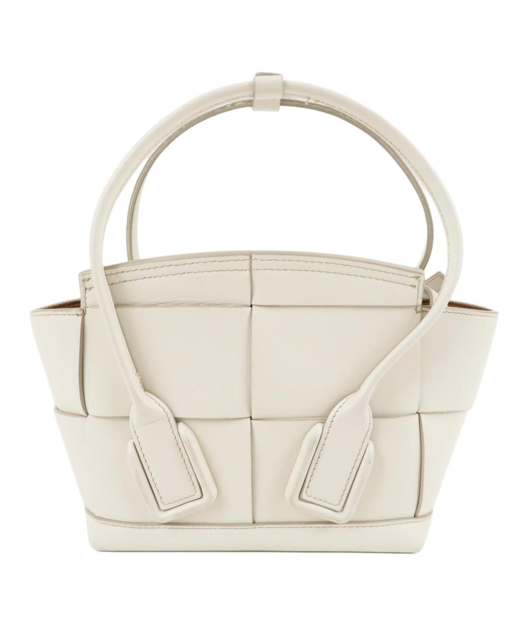 BOTTEGA VENETA Белая кожаная сумка через плечо, фото 4