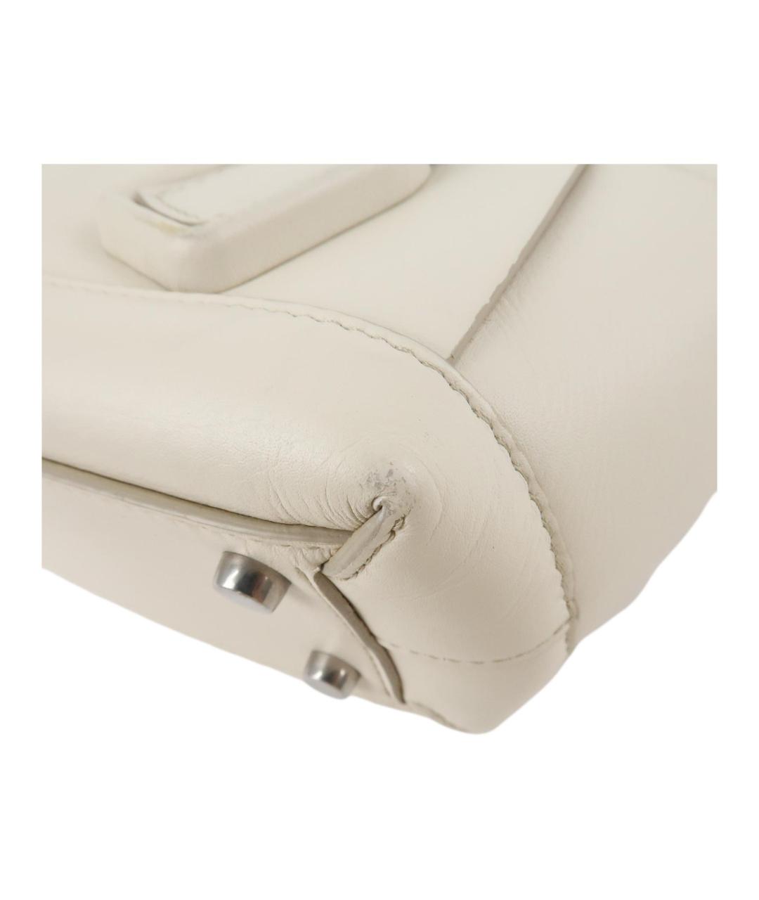 BOTTEGA VENETA Белая кожаная сумка через плечо, фото 8