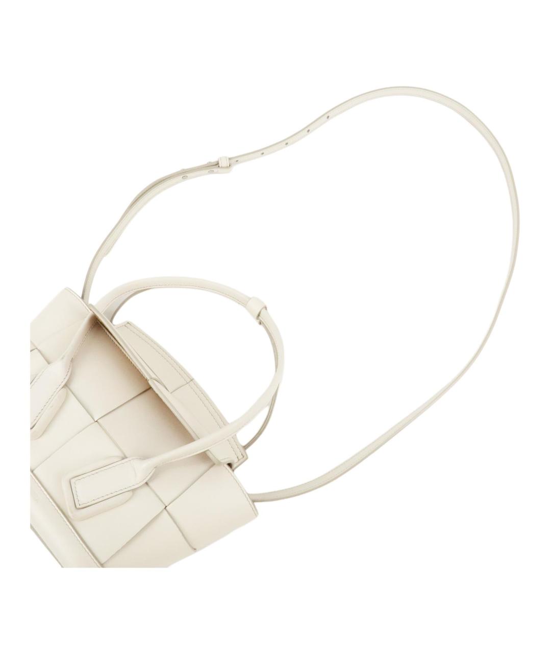 BOTTEGA VENETA Белая кожаная сумка через плечо, фото 6