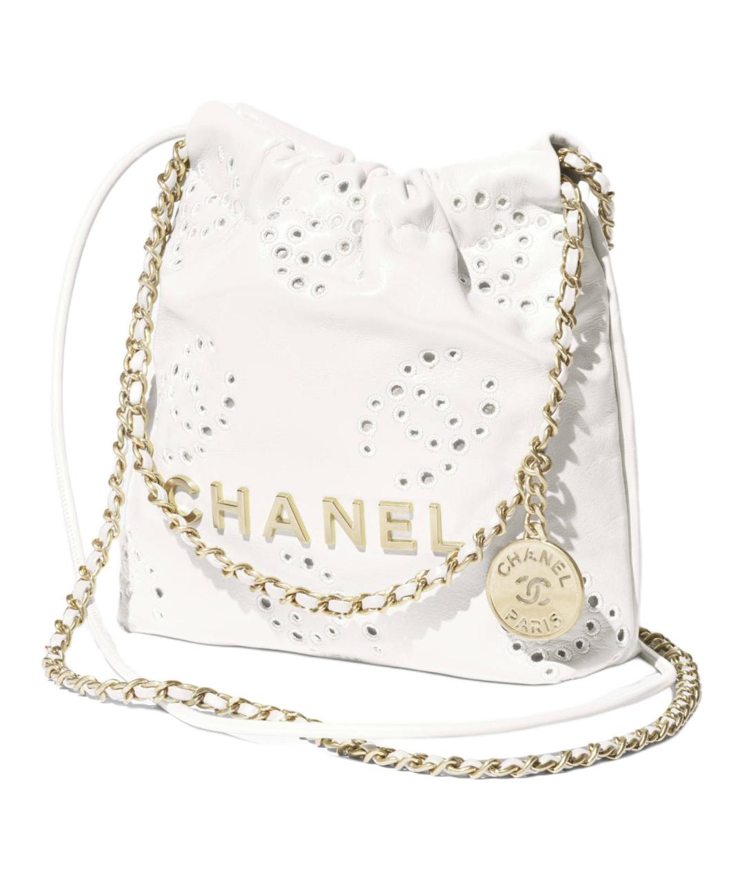 CHANEL Белая кожаная сумка через плечо, фото 3