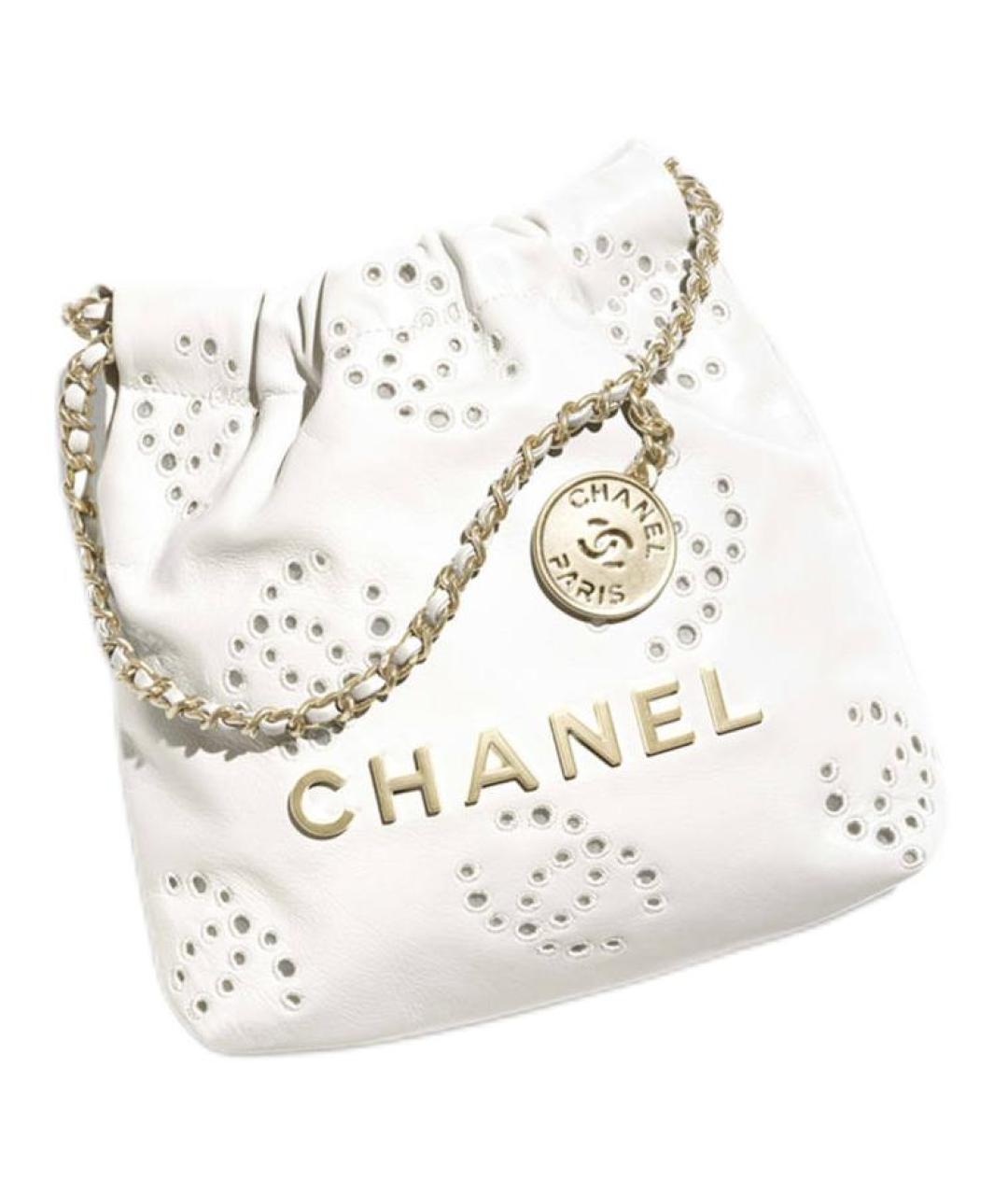 CHANEL Белая кожаная сумка через плечо, фото 2