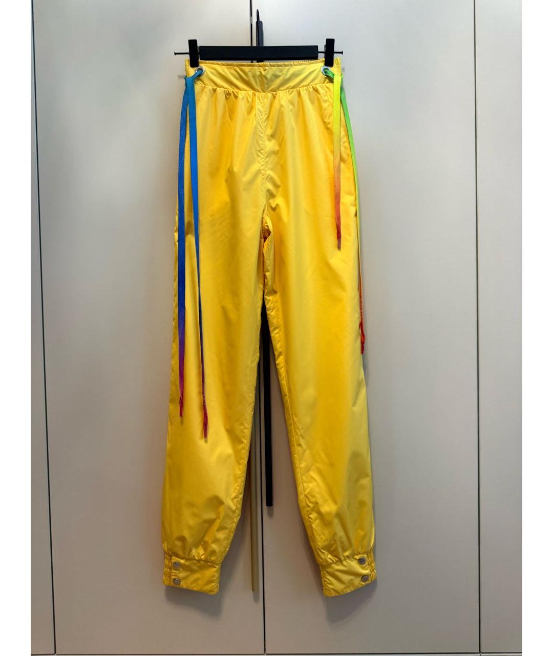 KHRISJOY Желтые полиэстеровые прямые брюки, фото 8