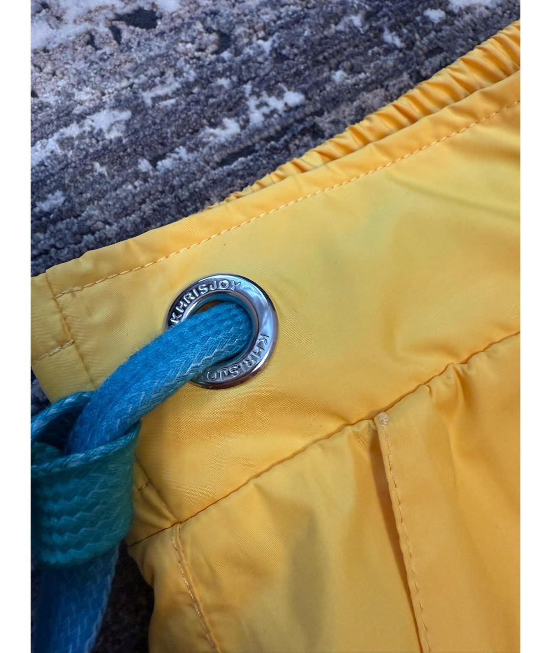 KHRISJOY Желтые полиэстеровые прямые брюки, фото 4