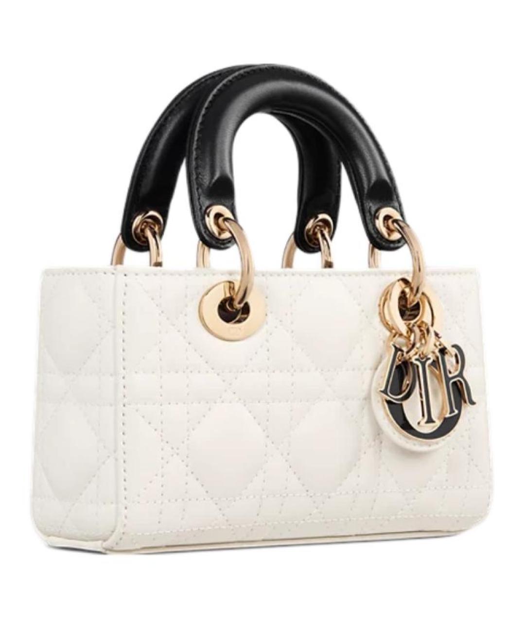 CHRISTIAN DIOR Белая кожаная сумка через плечо, фото 4